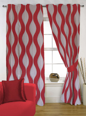 60% OFF on Delight Polycotton Red Floral Eyelet Curtain 60% OFF on Delight Polycotton Red Floral Eyelet Curtain