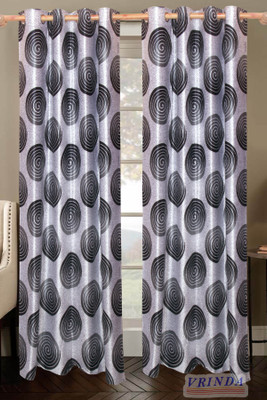 46% OFF on Vrinda Polycotton Multicolor Solid Eyelet Curtain