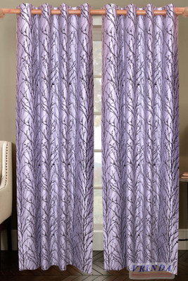 46% OFF on Vrinda Polycotton Multicolor Damask Eyelet Curtain