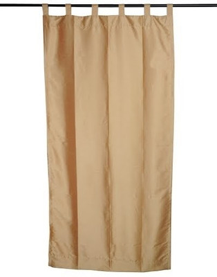 BlindsNcurtains Polyester Yellow Solid Tab Top Curtain