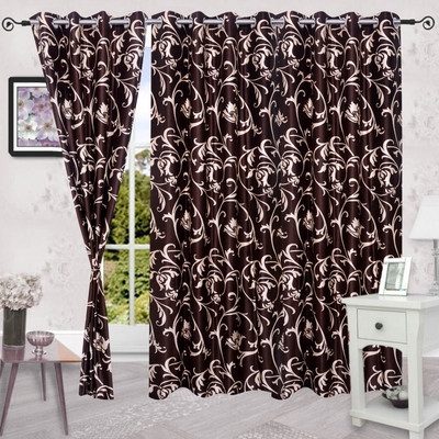 18% OFF on IWS Polyester Multicolor Polka Ring Rod Curtain