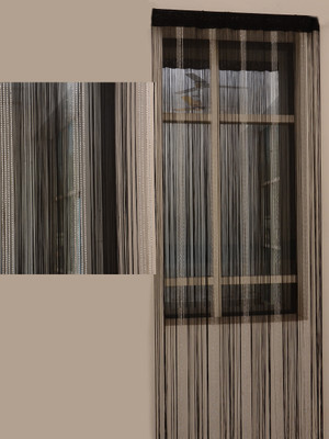 30% OFF on Aadyahome Cotton Black Self Design Eyelet Curtain