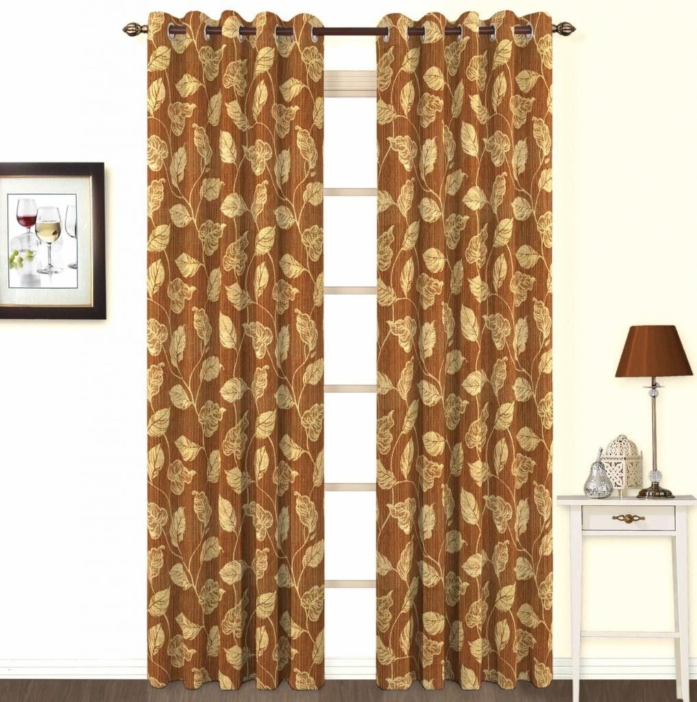 10% OFF on Skipper Cotton, Viscose Brown Abstract Eyelet Curtain