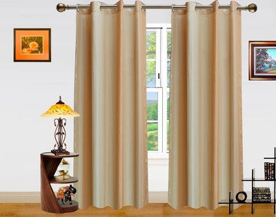 41% OFF on Dekor World Polyester Beige Embroidered Eyelet Curtain