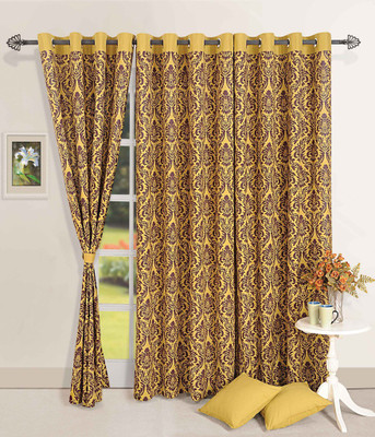 40% OFF on Swayam Cotton Multicolor Printed Eyelet Curtain