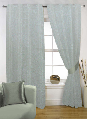 72% OFF on Kings Savan Polycotton Multicolor Damask Eyelet Curtain