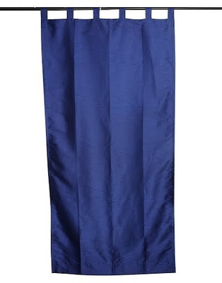 BlindsNcurtains Polyester Blue Floral Rod pocket Curtain