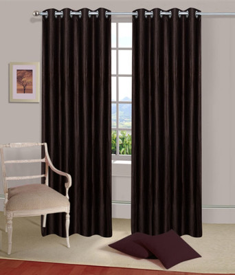 39% OFF on Jojo Designs Polyester Brown Solid Eyelet Curtain