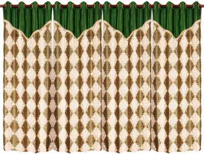 80% OFF on Zikrak Exim Polyester Green Floral Eyelet Curtain