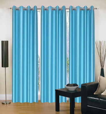 50% OFF on Madhav Product Polyester Blue Solid Eyelet Curtain