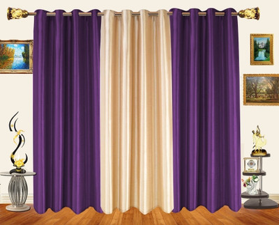 55% OFF on Decor Bazaar Polyester Purple Printed Eyelet Curtain