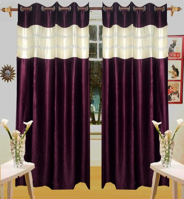 53% OFF on Homeoculture Polycotton Multicolor Floral Eyelet Curtain