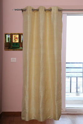 ZappyCart Silk Beige Solid Eyelet Curtain ZappyCart Silk Beige Solid Eyelet Curtain