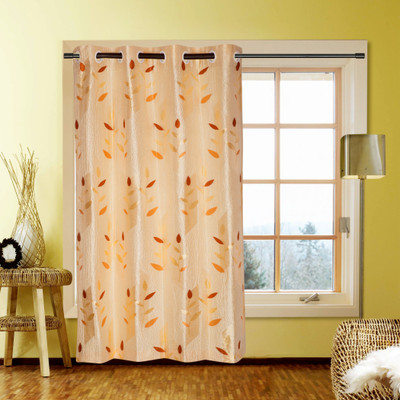 41% OFF on Kings Polycotton Brown Printed Eyelet Curtain