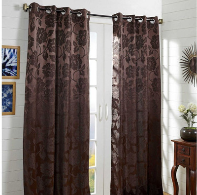 26% OFF on At Home Polycotton Multicolor Floral Eyelet Curtain