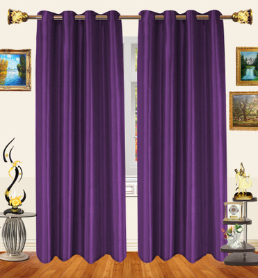 54% OFF on Decor Bazaar Polyester Purple Abstract Eyelet Curtain