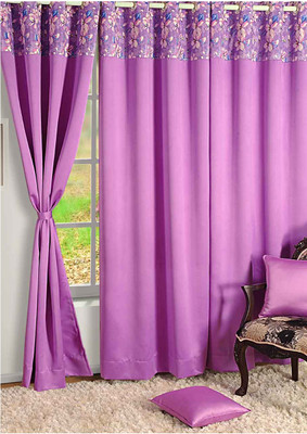 34% OFF on Swayam Silk Pink, Blue Solid Eyelet Curtain 34% OFF on Swayam Silk Pink, Blue Solid Eyelet Curtain