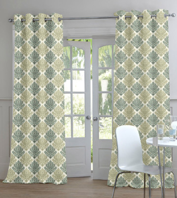 54% OFF on TT Polyester Green Printed Eyelet Curtain 54% OFF on TT Polyester Green Printed Eyelet Curtain