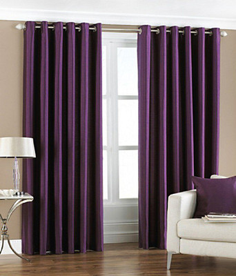 50% OFF on Madhav Product Polyester Multicolor Solid Tab Top Curtain