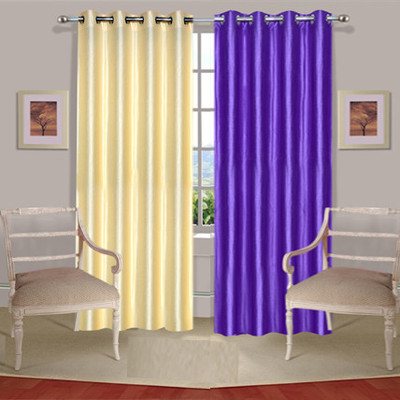 43% OFF on Handloomdaddy Polyester Beige, Purple Solid Eyelet Curtain 43% OFF on Handloomdaddy Polyester Beige, Purple Solid Eyelet Curtain