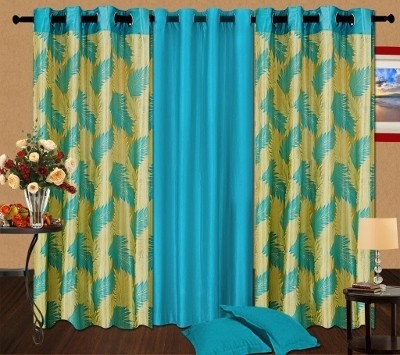 56% OFF on Cortina Polyester Blue Floral Eyelet Curtain 56% OFF on Cortina Polyester Blue Floral Eyelet Curtain