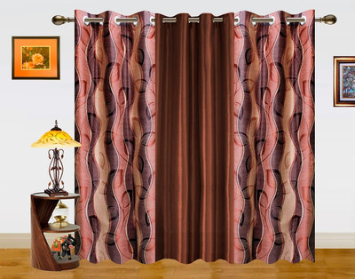 59% OFF on Dekor World Polyester Brown Floral Eyelet Curtain