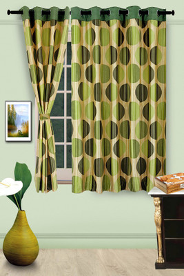50% OFF on Cortina Polyester Green Self Design Eyelet Curtain