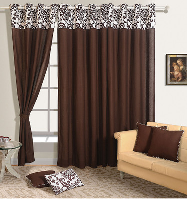 18% OFF on Swayam Cotton Brown Solid Eyelet Curtain 18% OFF on Swayam Cotton Brown Solid Eyelet Curtain