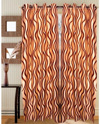 31% OFF on Handloomhub Polyester Cream Striped Eyelet Curtain