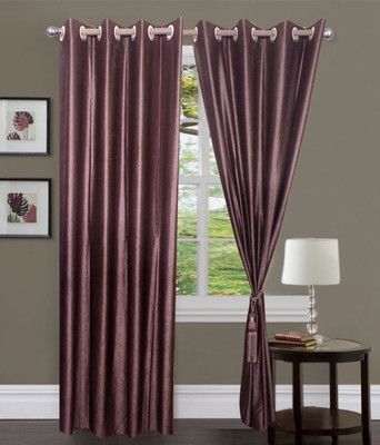 70% OFF on HomeZaara Polyester Multicolor Striped Eyelet Curtain