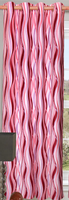50% OFF on Vrinda Polyester Pink Printed Tab Top Curtain