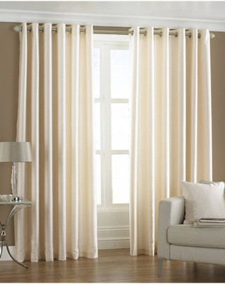 34% OFF on FabBig Polyester White Door Curtain 84 inch in Height, Pack of 2