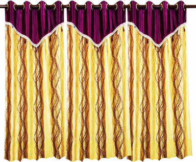 71% OFF on Zikrak Exim Polyester Purple Chevron Eyelet Curtain