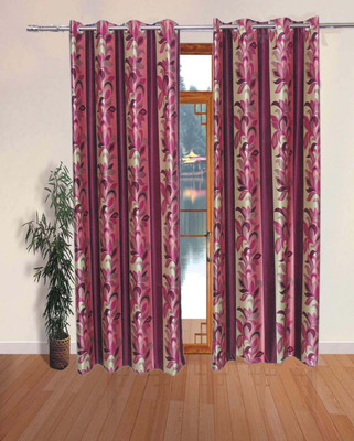 40% OFF on FabBig Polyester Multicolor Printed Eyelet Curtain