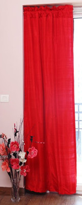 ZappyCart Silk Red Solid Rod Pocket Curtain ZappyCart Silk Red Solid Rod Pocket Curtain