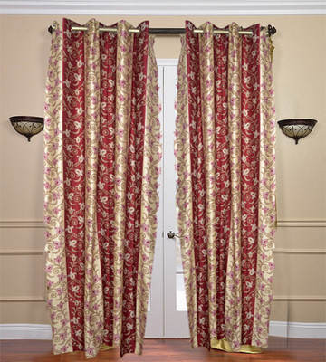 50% OFF on JBG Home Store Polyester Maroon Solid Eyelet Curtain