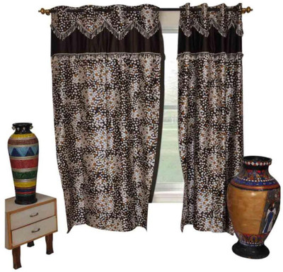 15% OFF on The Fancy Mart Polyester Multicolor Printed Eyelet Curtain