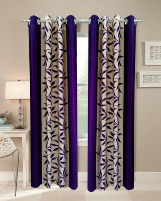 70% OFF on Homefab India Polyester Purple Solid Tab Top Curtain