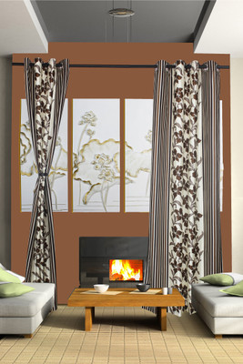 Vrinda Polyester Multicolor Self Design Eyelet Curtain Vrinda Polyester Multicolor Self Design Eyelet Curtain