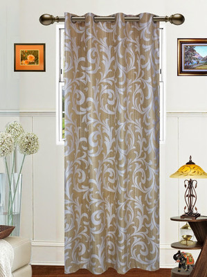 61% OFF on Dekor World Polyester Beige Self Design Eyelet Curtain