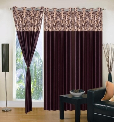 66% OFF on IWS Polyester Multicolor Self Design Eyelet Curtain