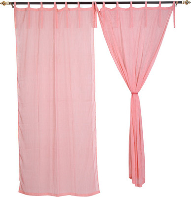 42% OFF on Rajrang Viscose Pink Striped Eyelet Curtain 42% OFF on Rajrang Viscose Pink Striped Eyelet Curtain
