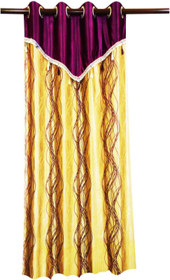 70% OFF on Zikrak Exim Polyester Purple Chevron Eyelet Curtain