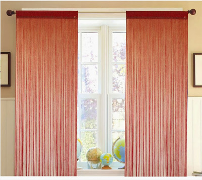 45% OFF on Dekor World Polyester Maroon Solid Eyelet Curtain
