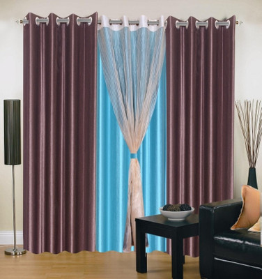 60% OFF on IWS Polyester Multicolor Solid Eyelet Curtain