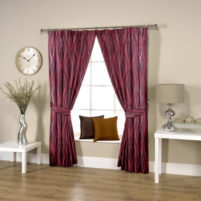 57% OFF on Threadmix Polyester Purple Abstract Eyelet Curtain