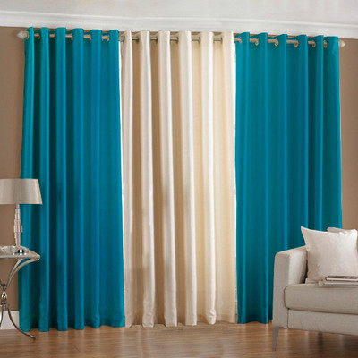 33% OFF on Pindia Polyester Blue, Beige Solid Eyelet Curtain 33% OFF on Pindia Polyester Blue, Beige Solid Eyelet Curtain