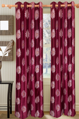55% OFF on Vrinda Polyester Purple Printed Eyelet Curtain