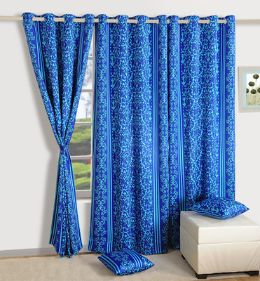 15% OFF on Swayam Polyester, Satin, Silk Multicolor Printed Eyelet Curtain