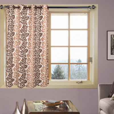 67% OFF on Kings Polycotton Brown Solid Tab Top Curtain